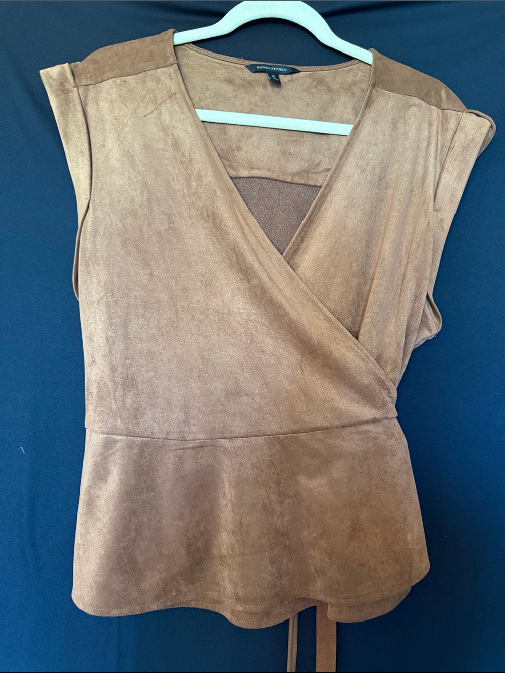 Banana Republic Brown Faux Suede Wrap Shell